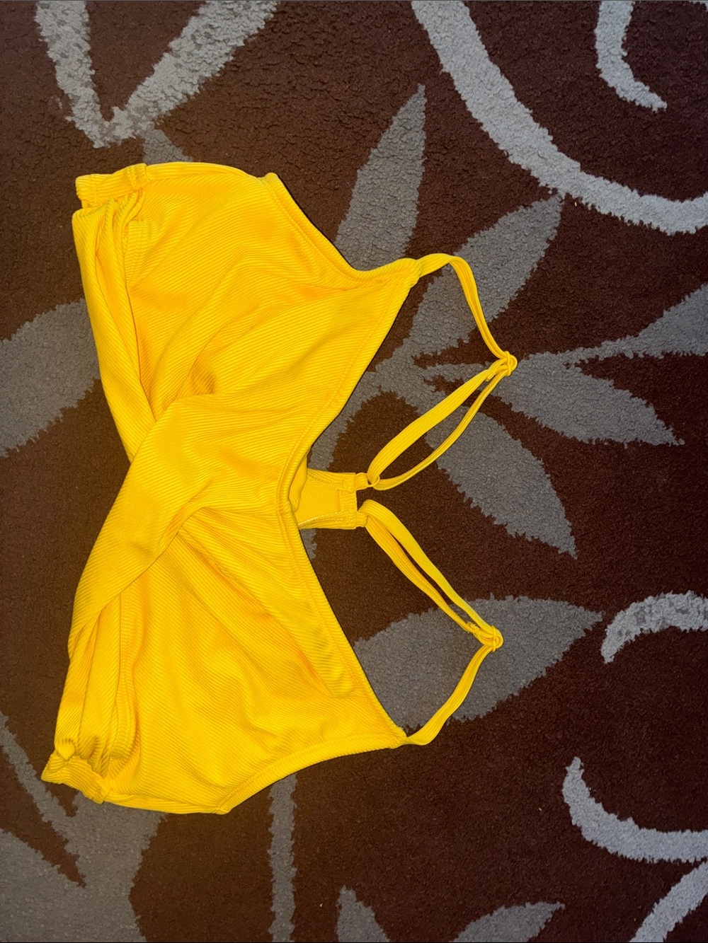 all in motion Yellow Ribbed Bralette Swim Top